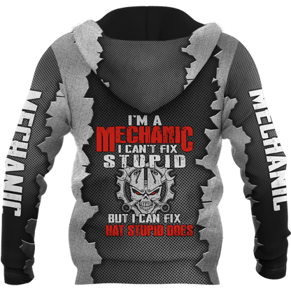 Mechanic 3D All Over Printed Hoodie For Men and Women TN