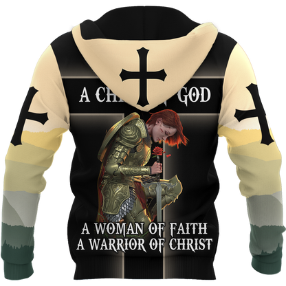 A CHILD OF GOD A WOMAN OF FAITH A WARRIOR OF CHRIST ALL OVER PRINTED SHIRTS - Amaze Style™-Apparel