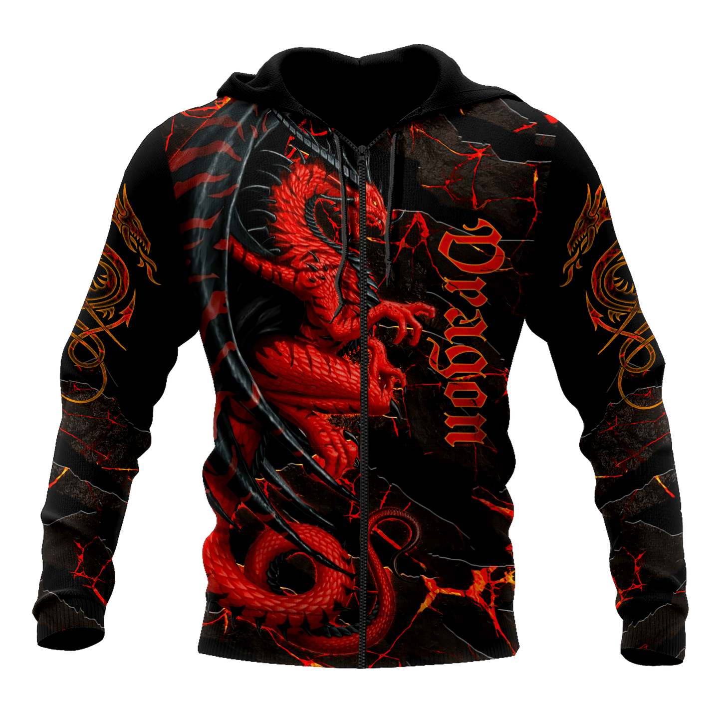 Premium Red Dragon All Over Printed Hoodie MEI