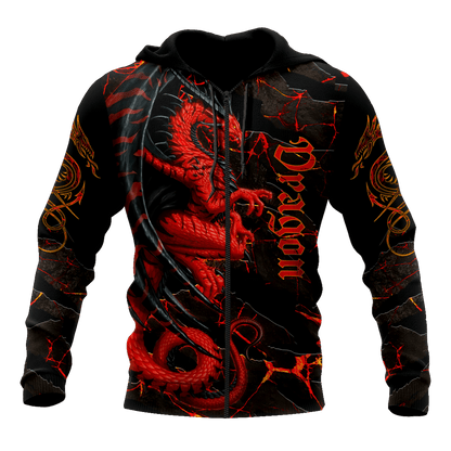 Premium Red Dragon All Over Printed Hoodie MEI