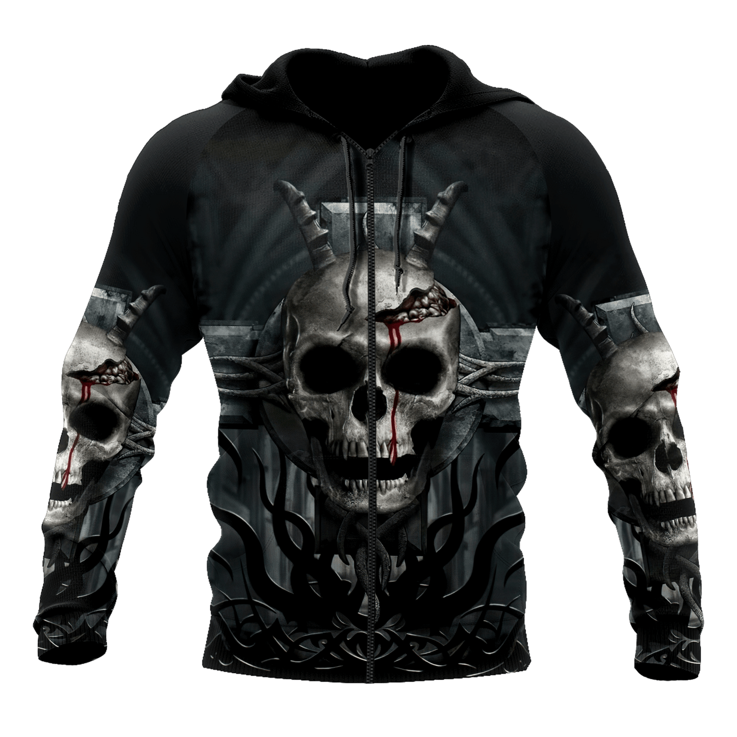 Premium Unisex Skull Cross All Over Printed Shirts  MEI