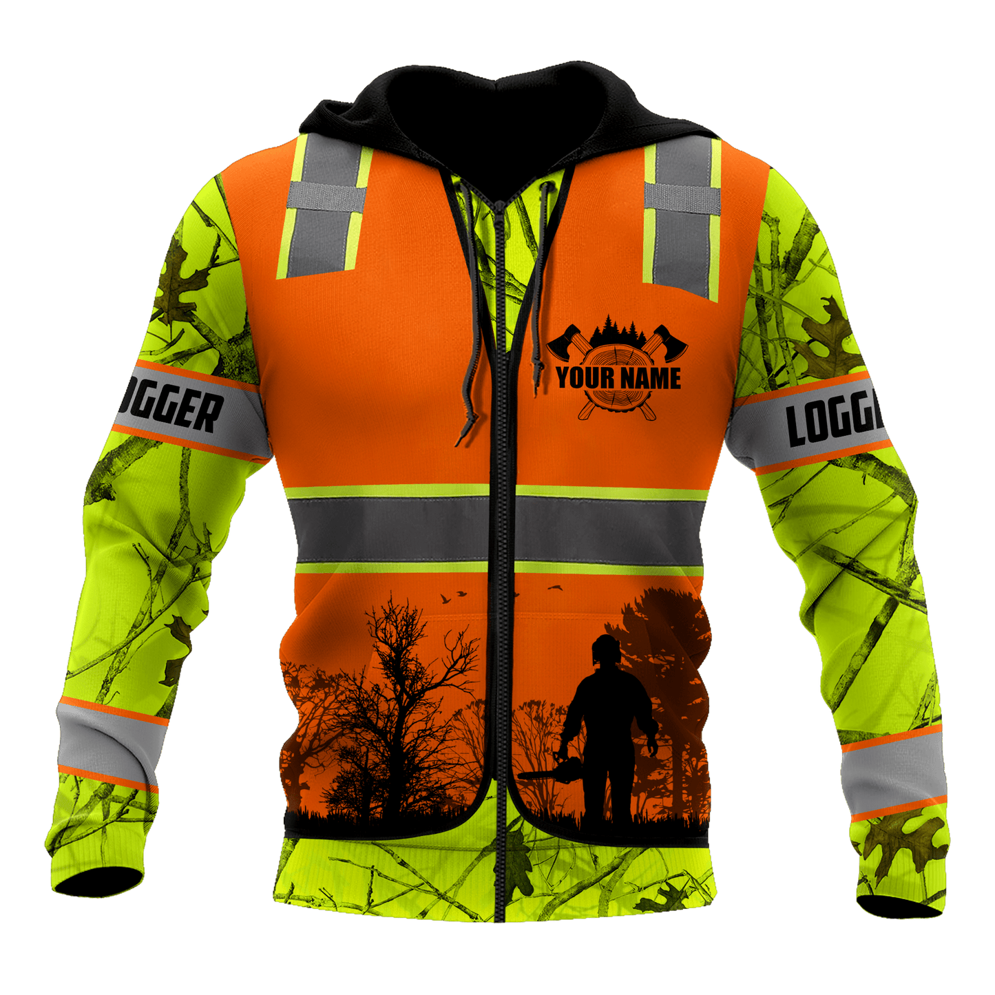 3D Chainsaw Logger Custom Name Unisex Shirts