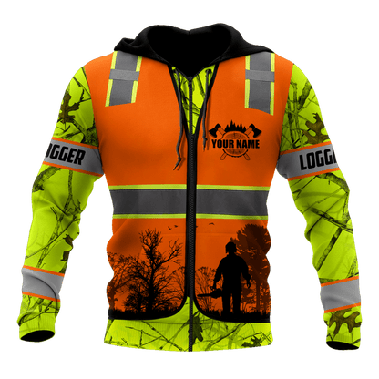 3D Chainsaw Logger Custom Name Unisex Shirts
