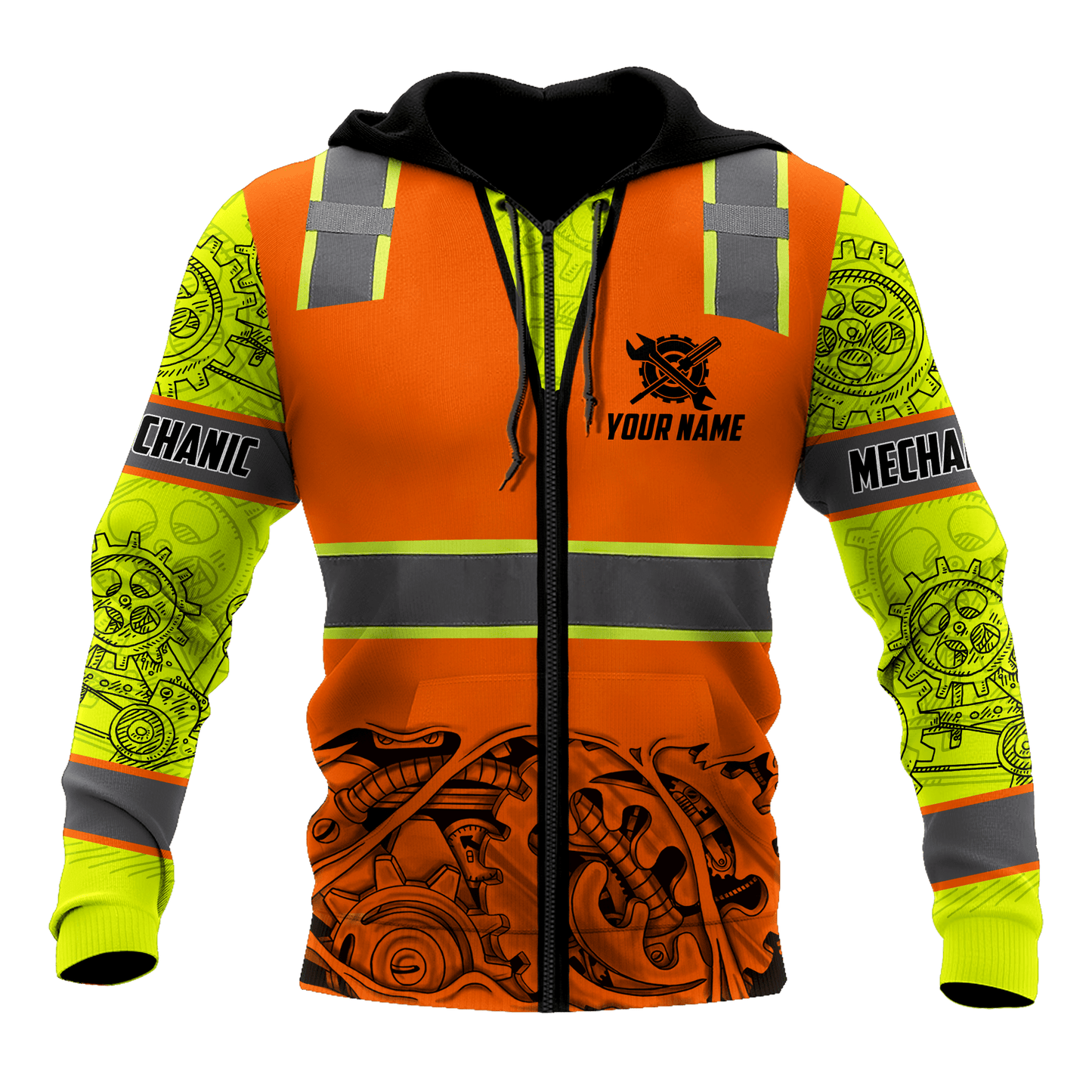 Personalized Mechanic Safety 3D All Over Printed Hoodie For Men and Women TN