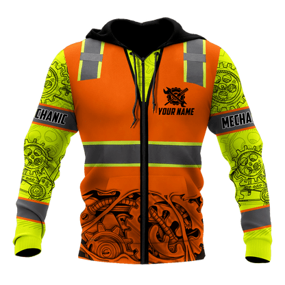 Personalized Mechanic Safety 3D All Over Printed Hoodie For Men and Women TN