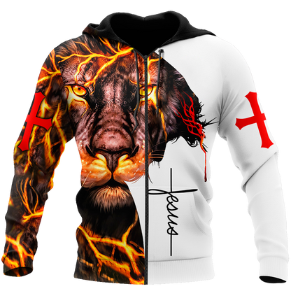 Faith in God Lightning Lion - Christian - 3D All Over Printed Style for Men and Women