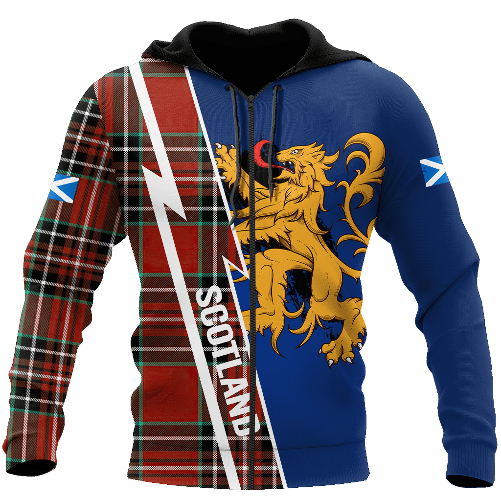 Classical Hoodie Scotland Vintage Over Printed Hoodie