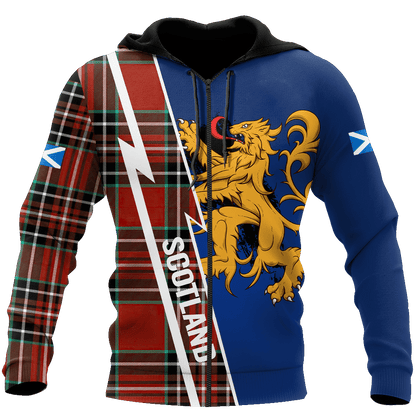 Classical Hoodie Scotland Vintage Over Printed Hoodie