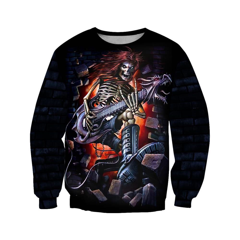 Rock and roll Skull music  3D all over printed for man and women JJ27062002