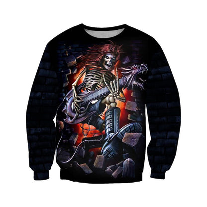 Music Skull rock and roll  3D all over printed for man and women JJ27062002