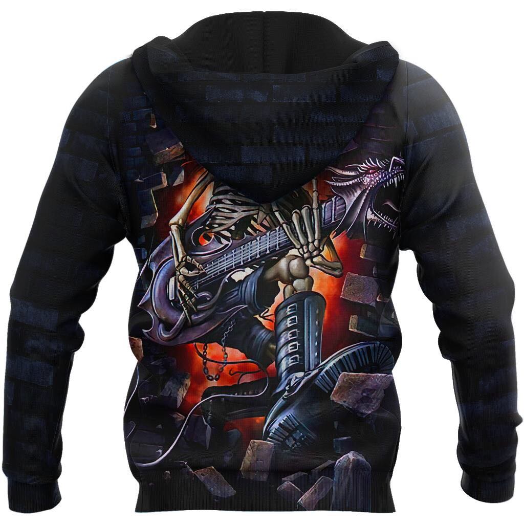 Rock and roll Skull music  3D all over printed for man and women JJ27062002