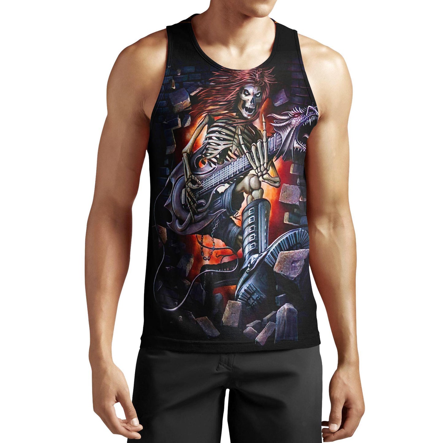 Music Skull rock and roll  3D all over printed for man and women JJ27062002