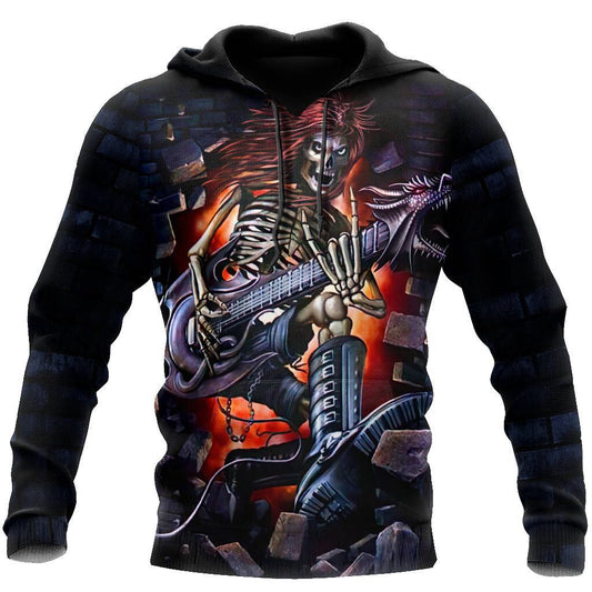 Rock and roll Skull music  3D all over printed for man and women JJ27062002