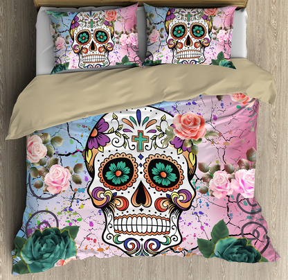 3D Sugar Skull Bedding Set