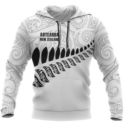 New Zealand Aotearoa Pullover Hoodie White Ver HC1003 - Amaze Style™-Apparel