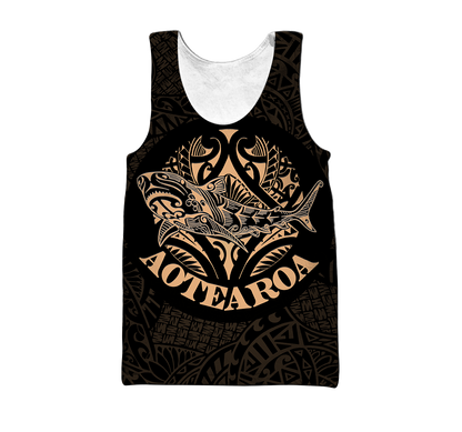 Maori shark tattoo 3d all over printed shirt and short for man and women HHT17072001