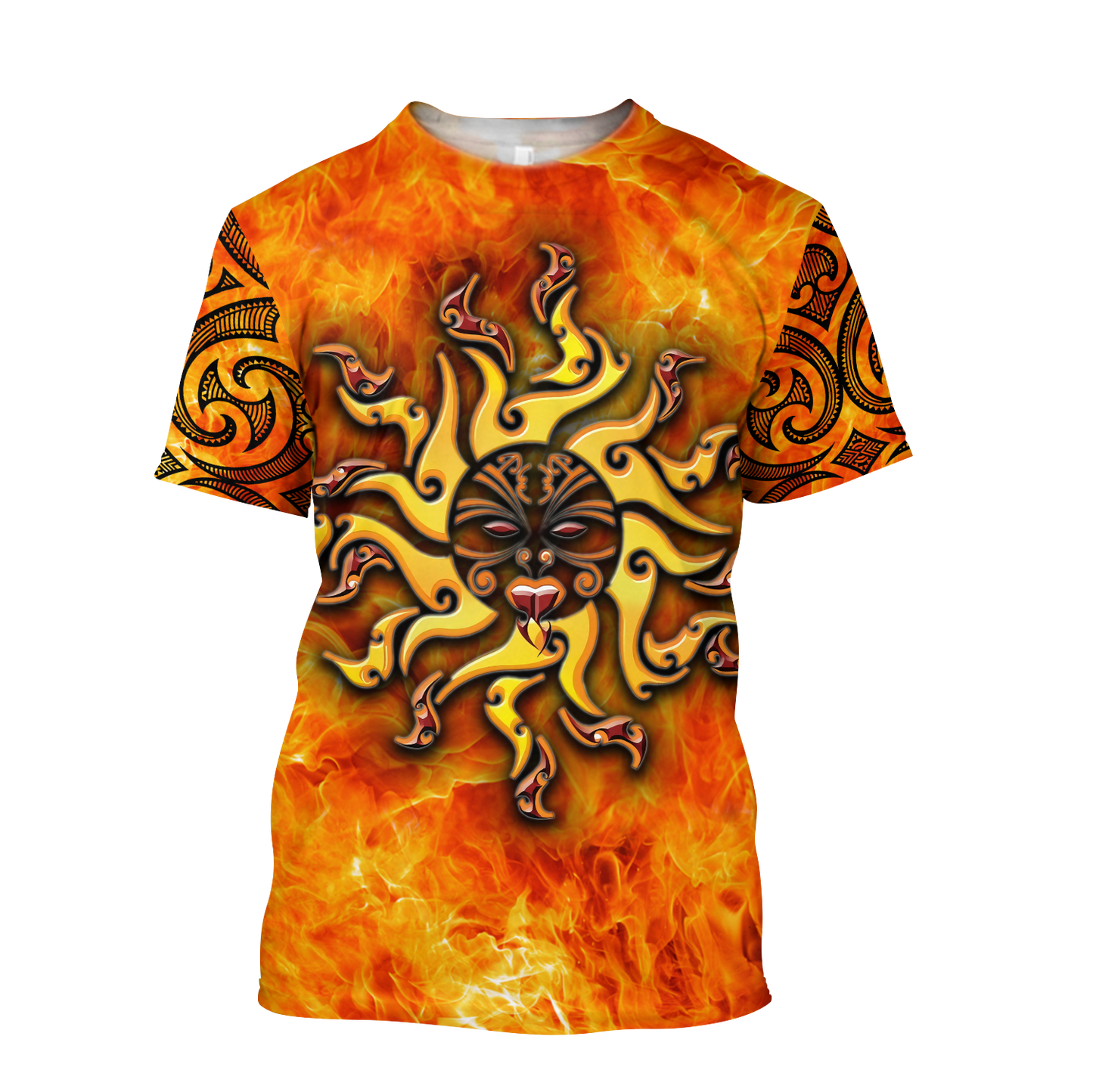 Maori tamanuitera the sun 3d all over printed shirt and short for man and women
