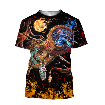 Maui taniwha art new zealand 3d all over printed shirt and short for man and women