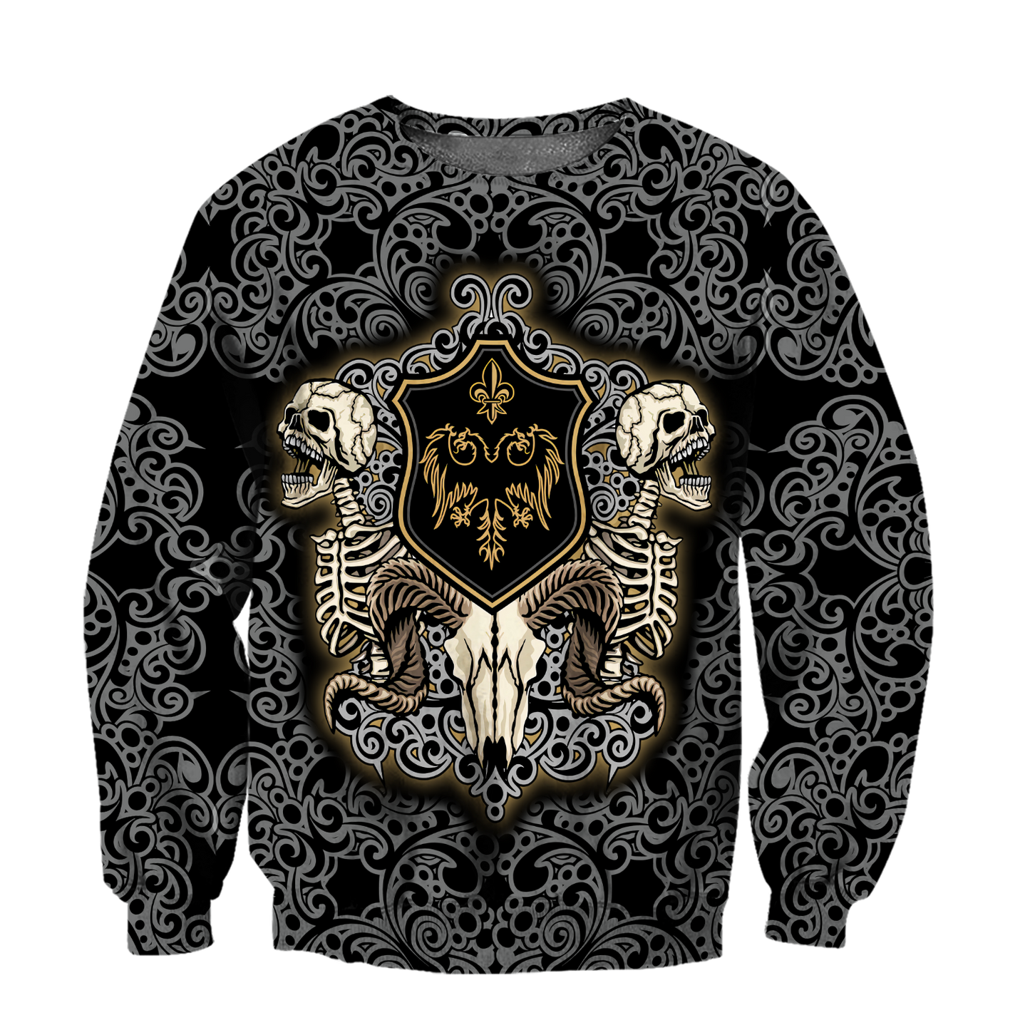 Gothic sign with skull and skeleton 3D all over printed for men and women HHT14082004