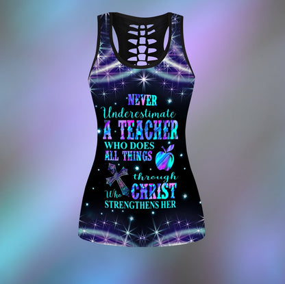 Teacher - Never Undersetimate A Teacher Combo Outfit For Women HHT2008201-LAM