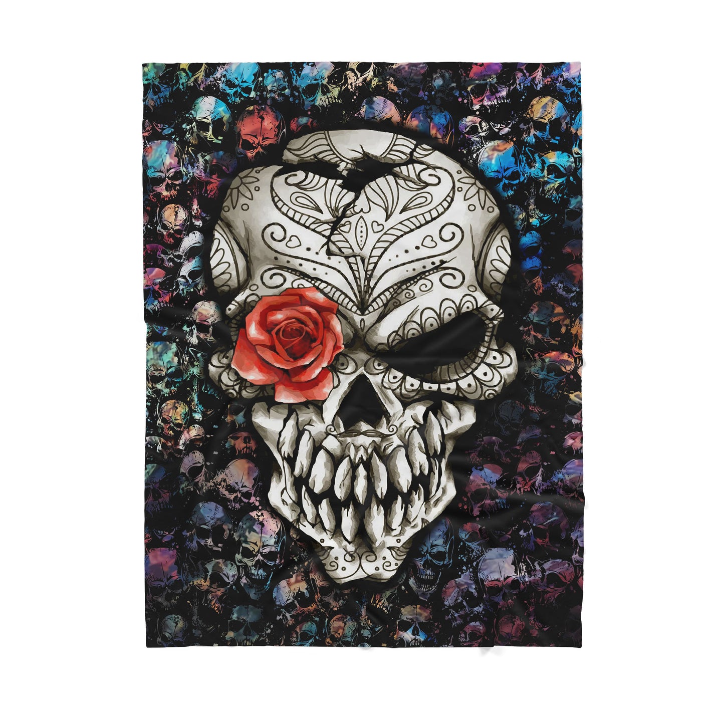 Infinite Store 3D Printed Skull Sherpa Blanket PL
