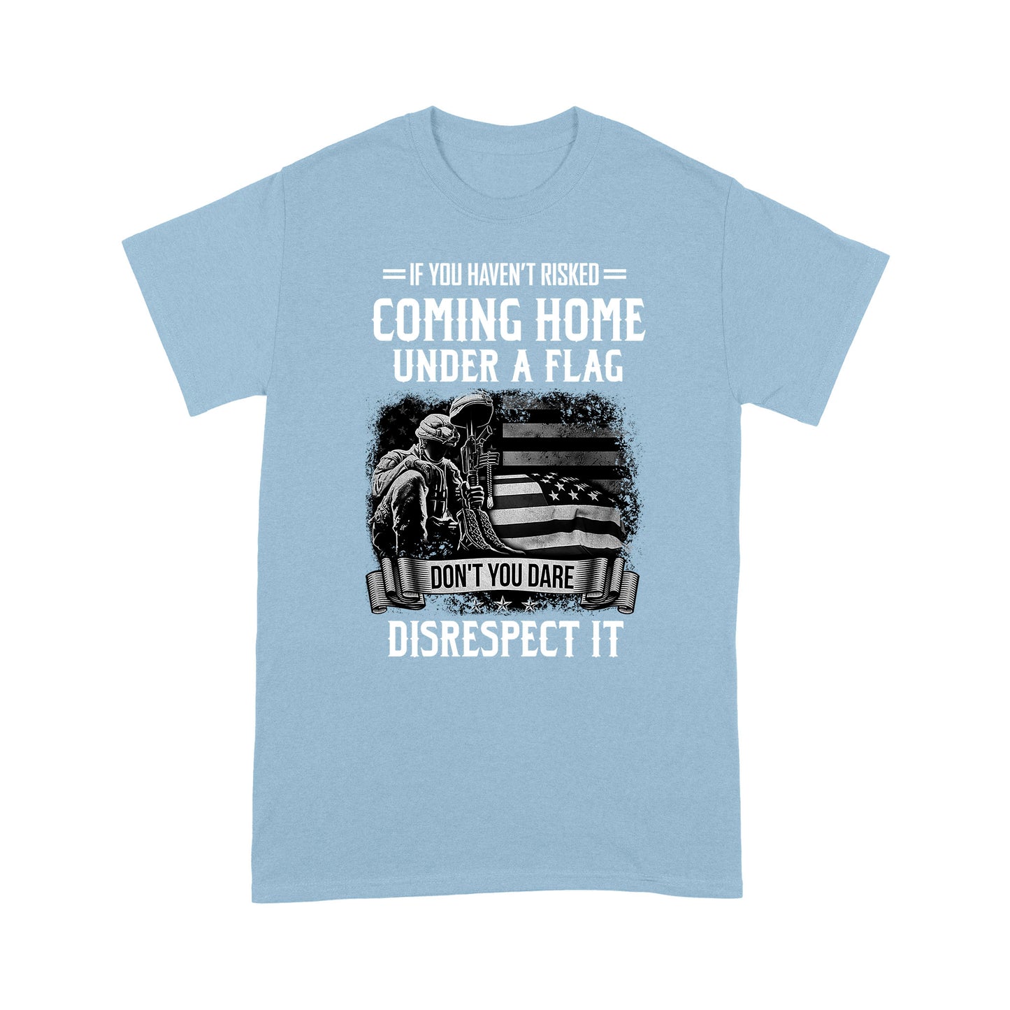 Coming home under a flag Veteran T-shirt HC