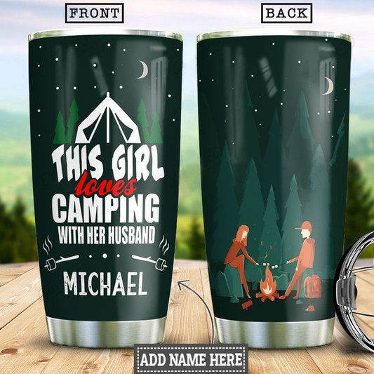 Personalized Name Camping Stainless Steel Tumbler