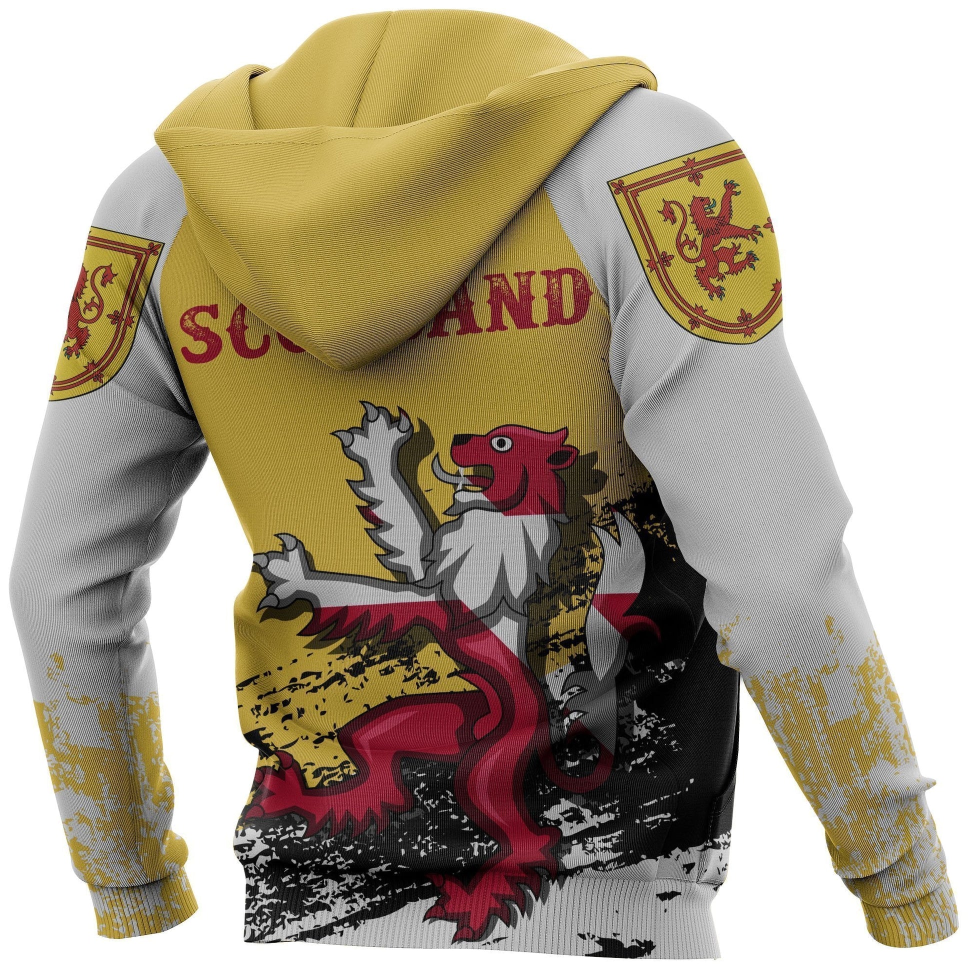 Rampant Lion of The Royal Arms of Scotland Hoodie Yellow NNK 1501 - Amaze Style™-Apparel