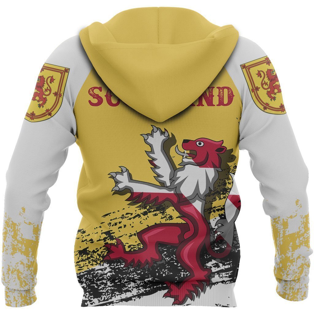 Rampant Lion of The Royal Arms of Scotland Hoodie Yellow NNK 1501 - Amaze Style™-Apparel