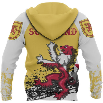 Rampant Lion of The Royal Arms of Scotland Hoodie Yellow NNK 1501 - Amaze Style™-Apparel