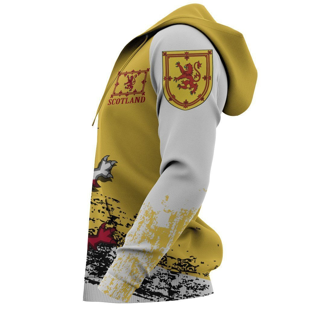 Rampant Lion of The Royal Arms of Scotland Hoodie Yellow NNK 1501 - Amaze Style™-Apparel