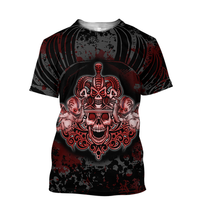 Gothic coat of arms with skull and angels 3D all over printed for men and women HHT14082003