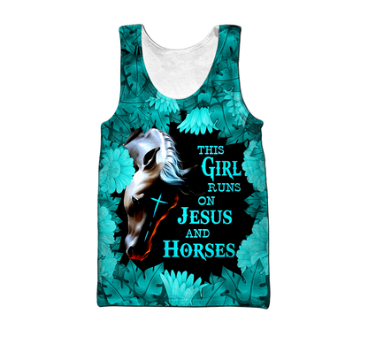 This Girl Runs On Jesus And Horses Shirts Hoodie HHT12082001
