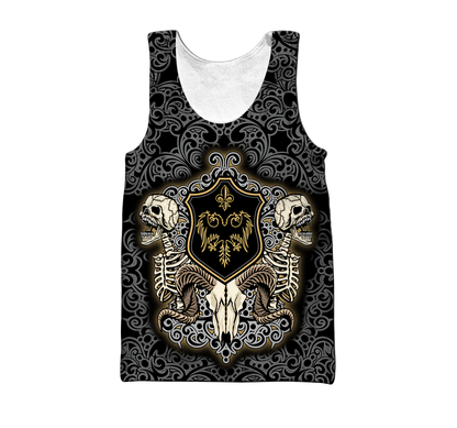 Gothic sign with skull and skeleton 3D all over printed for men and women HHT14082004