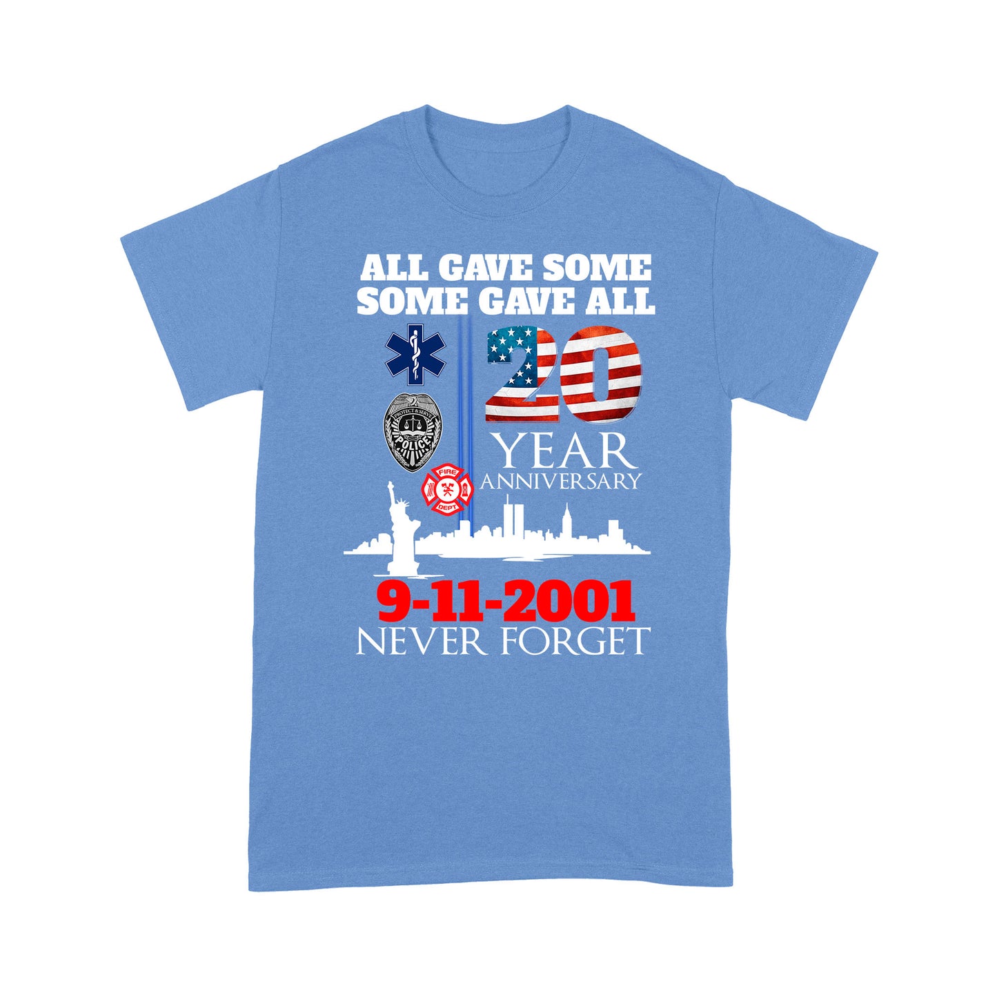 Never Forget 20th Anniversary V-Neck T-Shirt, Best Gifts For Police Officers