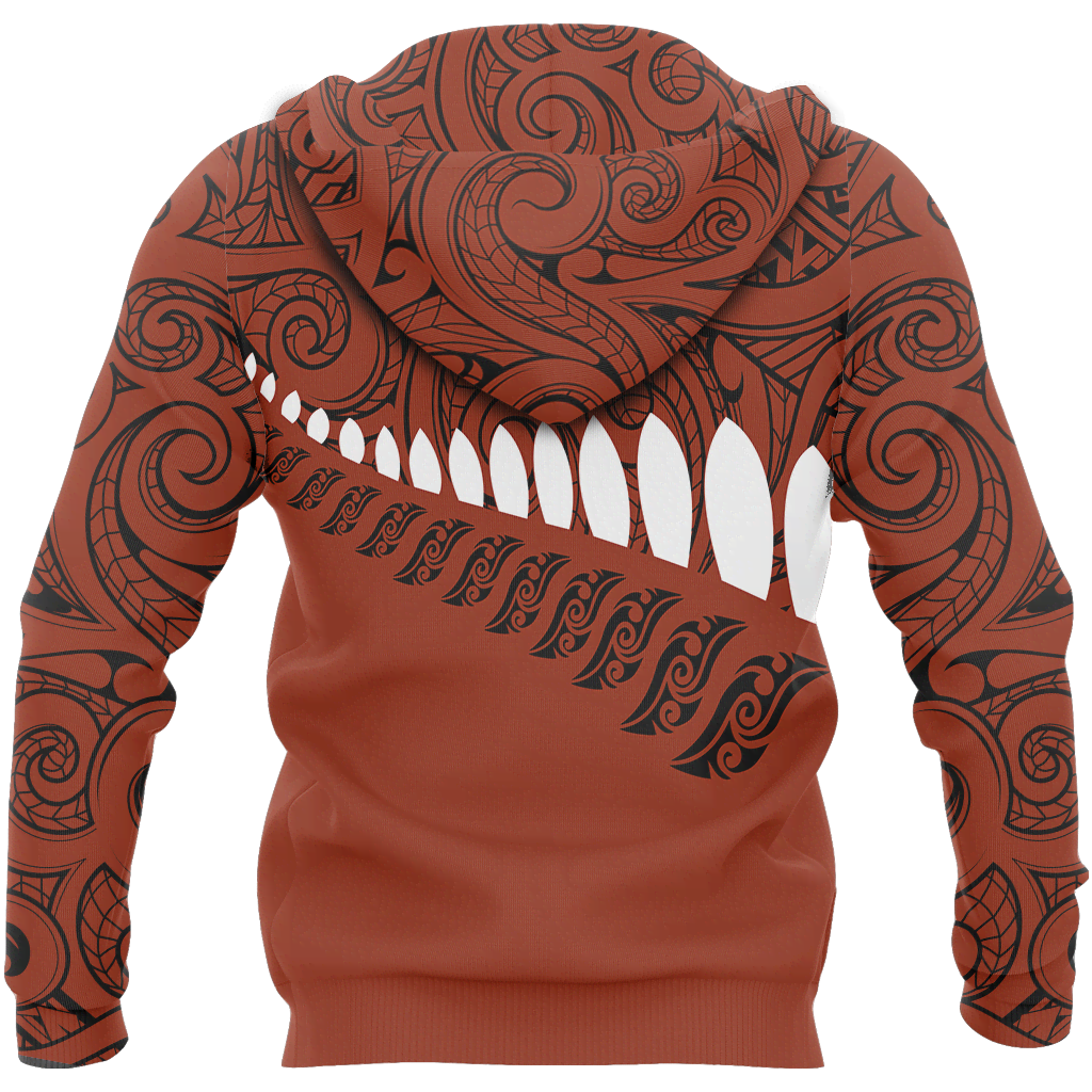New Zealand Aotearoa Pullover Hoodie Red HC - Amaze Style™-Apparel