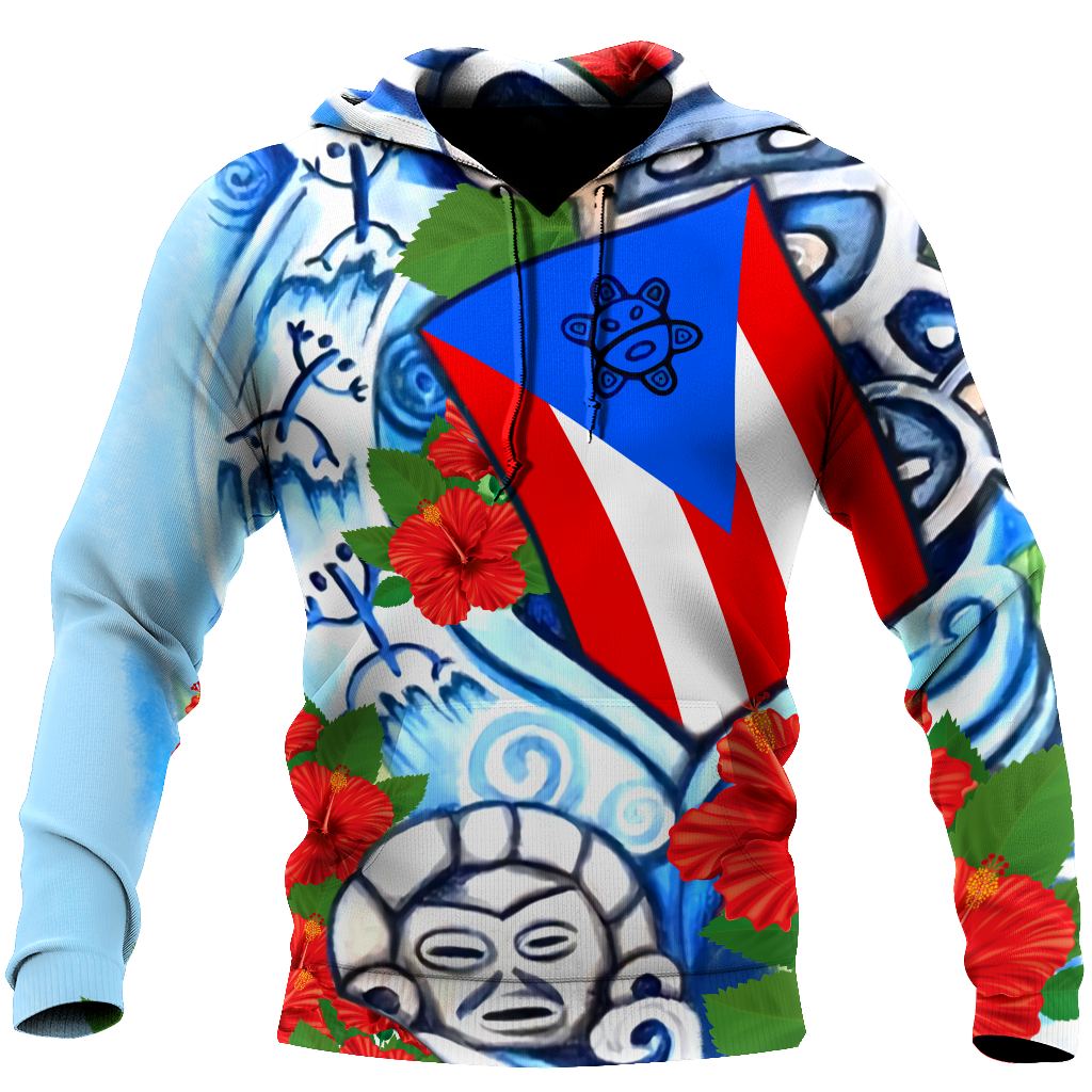 Puerto Rico Sol Taino Art Painting Shirt QB06202004-Apparel-TQH-Hoodie-S-Vibe Cosy™