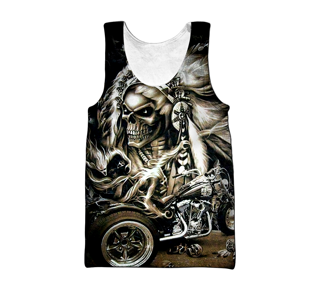 Skull Motorbike Boomber Jacket 3D All Over Printed Shirts For Men HHT21072006-LAM-Apparel-LAM-Tank Top-S-Vibe Cosy™