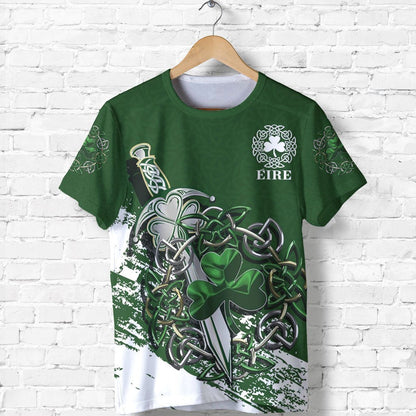 Ireland - Celtic Shamrock & Sword Pullover Hoodie PL - Amaze Style™-Apparel