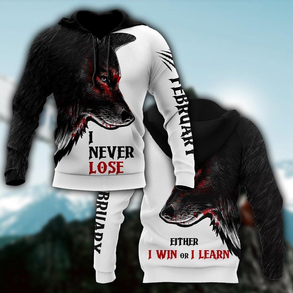 Wolf - Febuary Guy Never Lose 3D All Over Printed Unisex Shirts