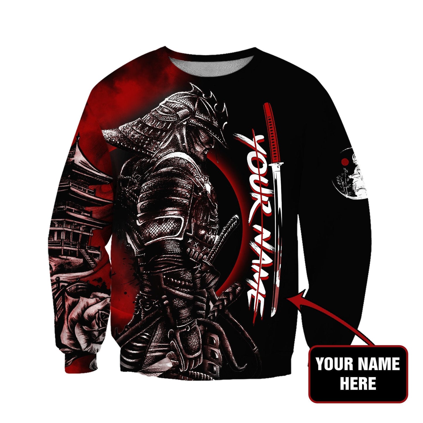 Customize Name Samurai Tattoo 3D All Over Printed Unisex Shirt