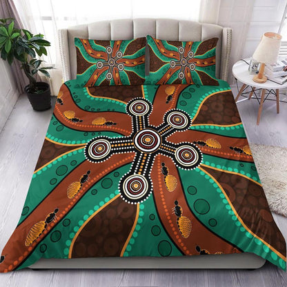 Aboriginal Duvet Cover Ant forage Australia Culture design print Bedding set