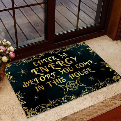 Check Your Enery Wicca Door Mat