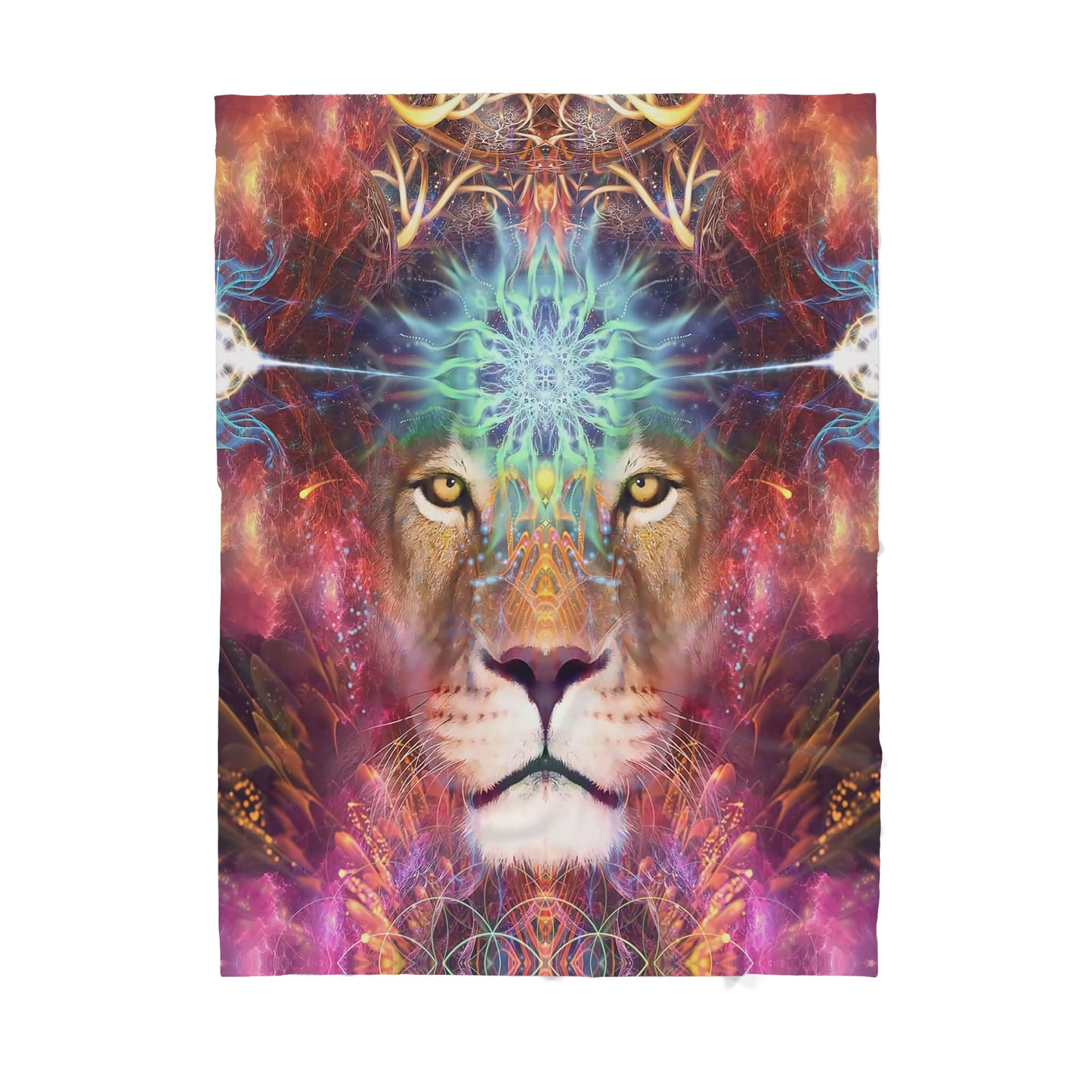 Lion Colorful Sherpa Blanket TP
