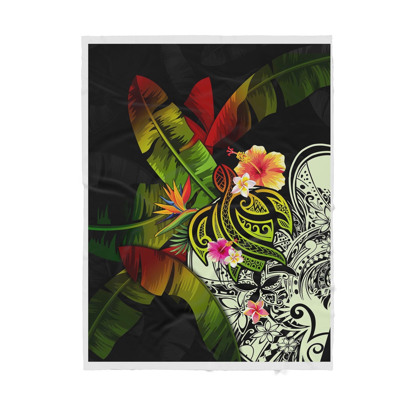 Polynesian Turtle Sherpa Blanket ML
