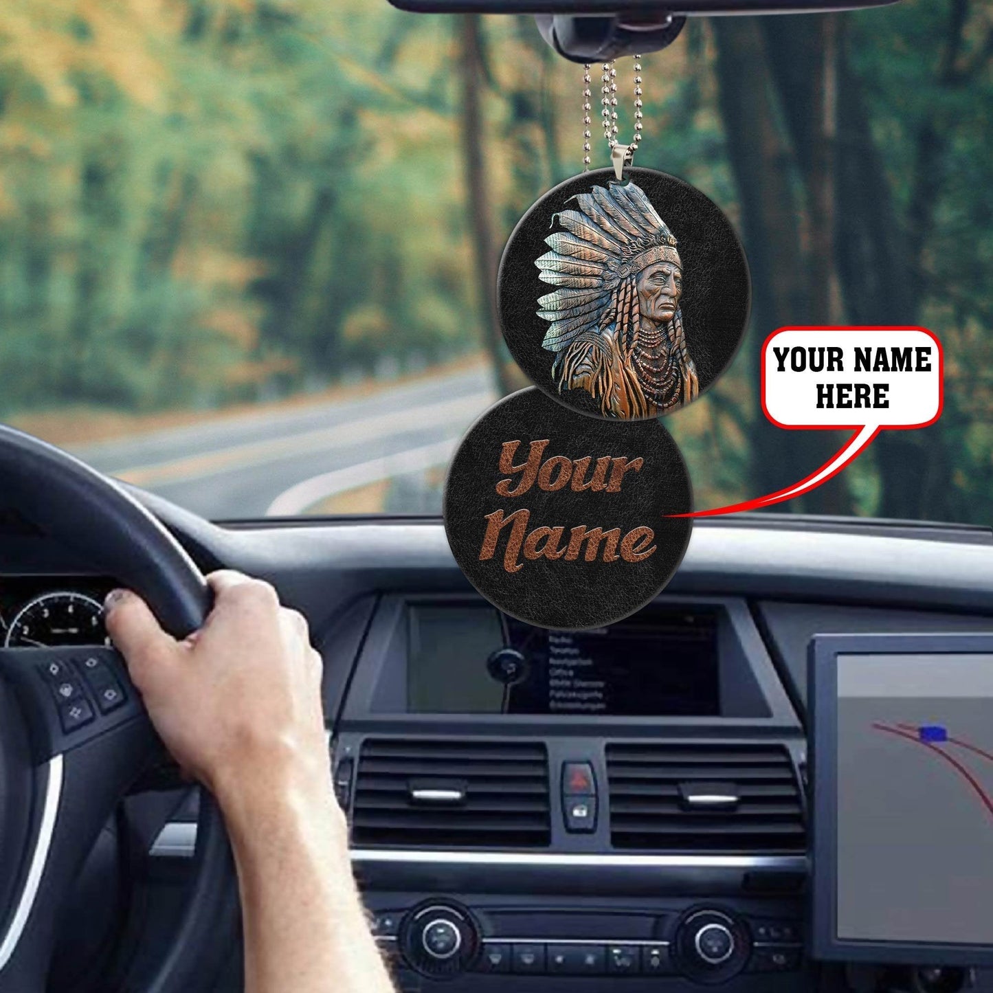 Customize Name Native American Unique Design Car Hanging Ornament AM20042104