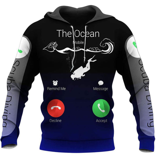 SCUBA DIVING THE OCEAN IS CALLING 3D ALL OVER PRINTED SHIRTS MP833 - Amaze Style™-Apparel