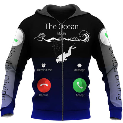 SCUBA DIVING THE OCEAN IS CALLING 3D ALL OVER PRINTED SHIRTS MP833 - Amaze Style™-Apparel