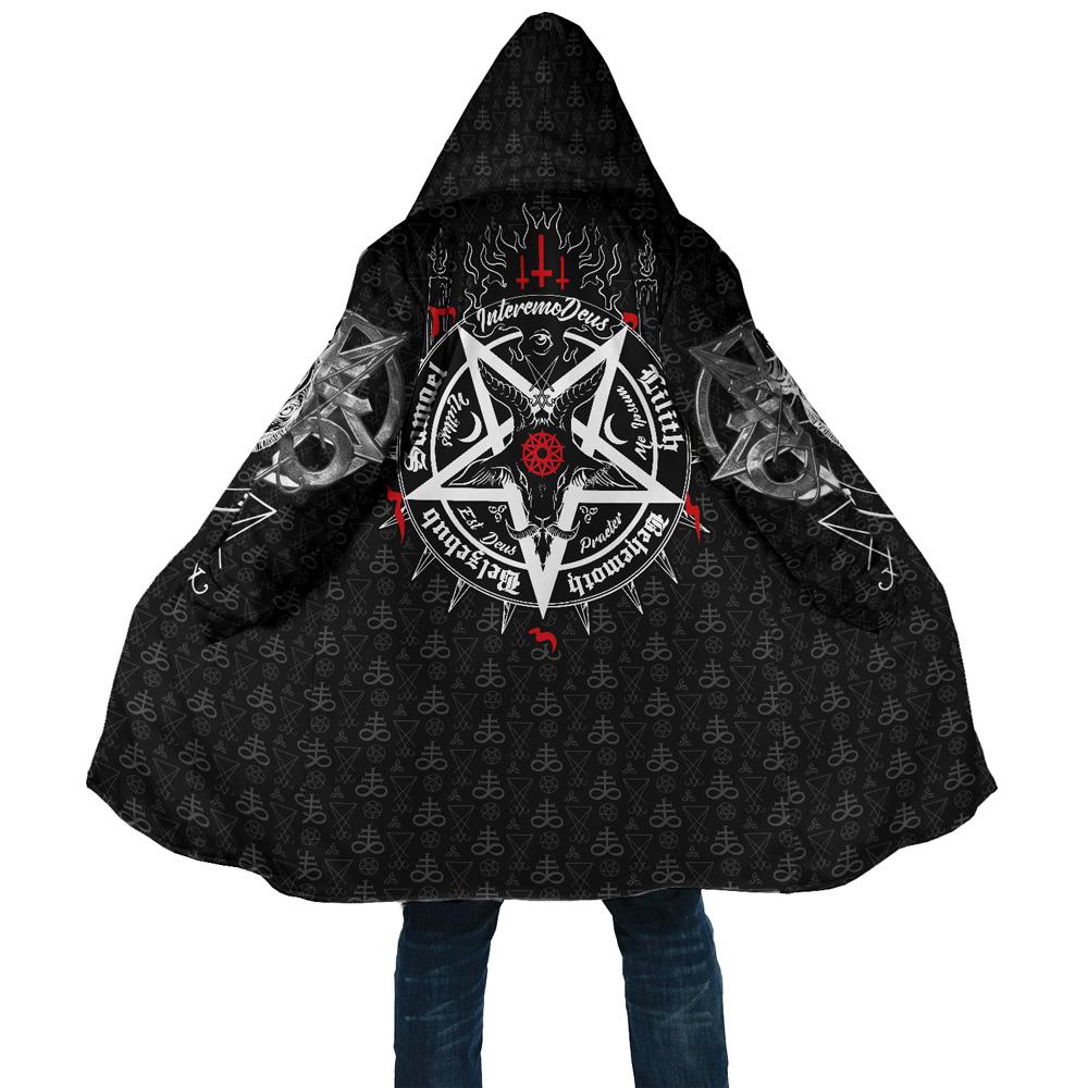 Satanic 5 Letters Hooded Coat MP855 - Amaze Style™-Apparel
