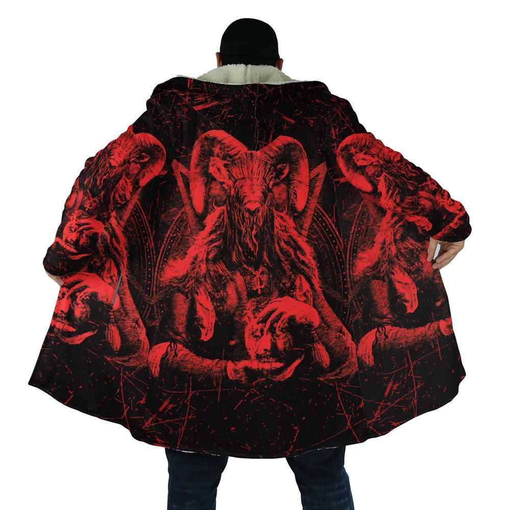 SATANIC ROCK HOODED COAT MP857 - Amaze Style™-Apparel